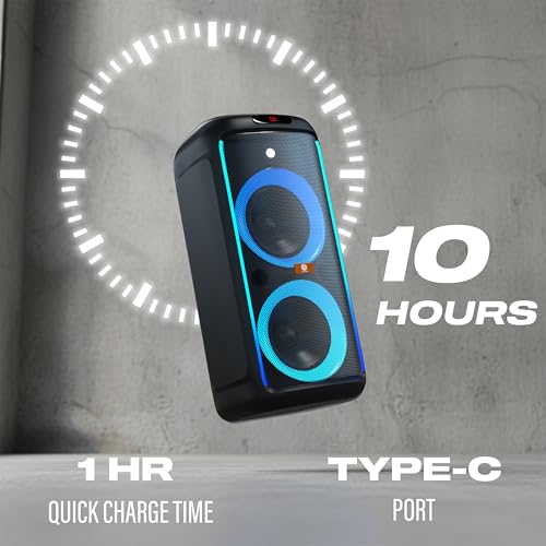 Image of Digimore PartyBox 120W Portable Karaoke Bluetooth Speaker with Wireless Mic | Dual Boom Box Speaker | RGB Party Lights | Deep Bass Sound | Type-C Charging | USB /TF /AUX for Home & Parties (D-1362)