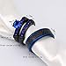 ringheart 2 Rings His and Hers Couple Rings Bridal Sets Black Gold Filled Blue Cz Womens Wedding Ring Sets Man Tungsten Carbide Ring Band