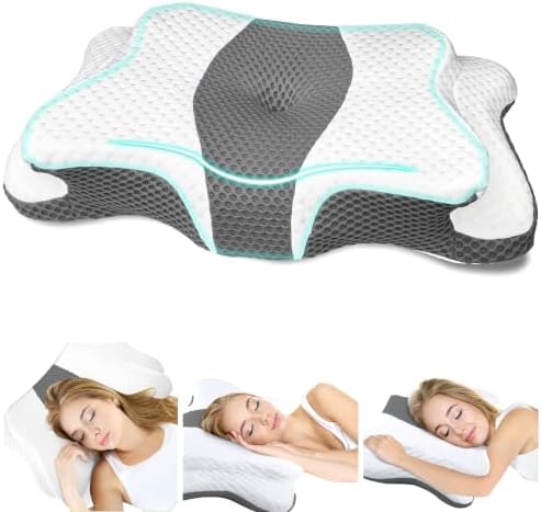 CHxxy Memory Foam Pillows, Cervical Pillow for Neck & Shoulder Pa...