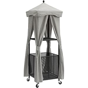 Crosley Furniture CO7309MB-GY Grady Outdoor Metal Towel Valet, Gray/Matte Black