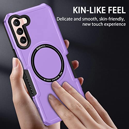 Coque magnétique Samsung S22 Plus compatible MagSafe antichoc violette