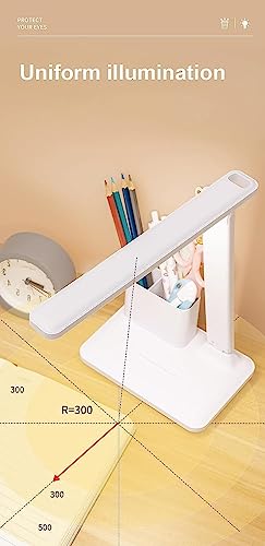Image of LED Night Light Desk Lamp Eye Protection Lamp Flexible Bedside Table Desk Lamp Reading Desk Light with USB Charging Multi-Function Socket (Rotating Lamp with Pen Stand)