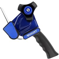 Westcott Paketbandabroller | Paketklebeband Abroller für Paketband 50 mm x 66 m (Kern-Ø 76 mm) | Klebebandabroller mit ergonomischem Griff | E-730402 00