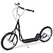 HOMCOM Trottinette patinette Freestyle Grandes Roues pneumatiques Ø 41 cm avec pegs Noir