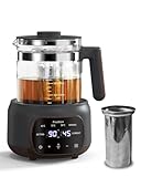 Feekaa Electric Kettle,1.3L Glass Teapot with Removable Infuser,Tea Kettle with Time & Temperature Control,Bouilloire électrique,Tea Maker,Health Pot for Boil Water/Tea/Coffee/Milk,72H Keep Warm,Black