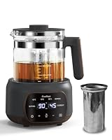 Feekaa Kettle, Electric Glass Kettle & Tea Pot with Removable Infuser, Healthy Smart Kettle with Temperature Control for Tea/Coffee/Milk/Food - 72H Keep Warm Multi-Function Tea Maker - 1.3L, Black