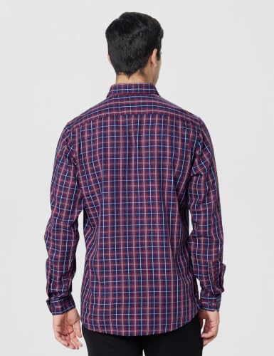 Image of Allen Solly Men's Small Check Casual Shirt | Regular Fit | Classic Pattern | Everyday Smart Casual Style