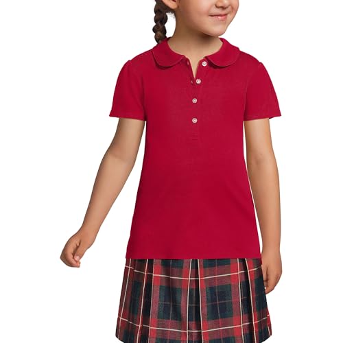 Image of Lands' End Girls Short Sleeve Peter Pan Collar Polo Shirt