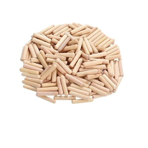 LSNNMU Clavijas De Madera Juego de 50 pasadores de Madera for cajones de armarios, Redondos, Acanalados, for Manualidades, herrajes for Muebles(10x40mm)