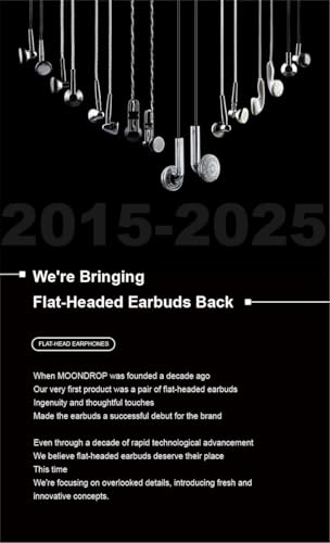 Image of Moondrop Nice Buds Flat-Headed Earbuds with 3.5mm Stereo Plug (Black Transparent with Mic)