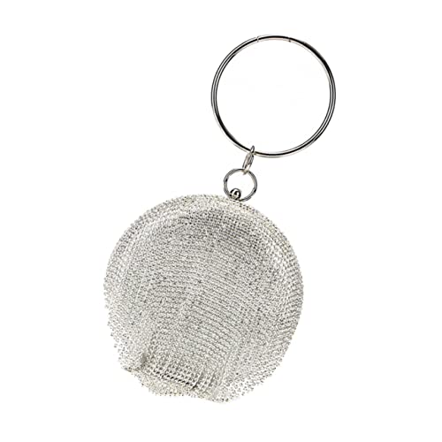 Pochette de soirée ronde en strass chic pour briller lors d'un mariage