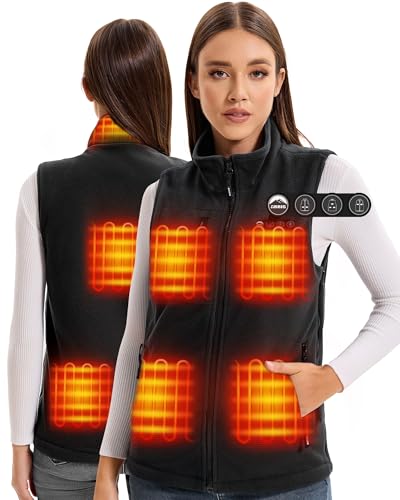 ARRIS Fleece Heated Vest for Women with 7.4V Battery Pack,