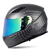 Casco de motocicleta: casco de motocicletas confiable de alta calidad, cumple o excede los estándares de seguridad DOT ECE para garantizar su seguridad, presenta un diseño avanzado de flip hacia arriba que le permita obtener más aire o sin tomar todo el casco.