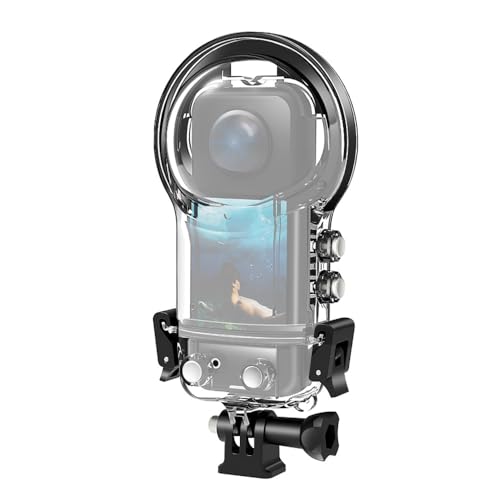 NovelGoal 50M Underwater Camera Dive Case with 1/4 Handle Screw & Camera Mount Adapter, X5 Diving Protective Housing Shell Waterproof Case (Panoramic Camera Diving Shell)