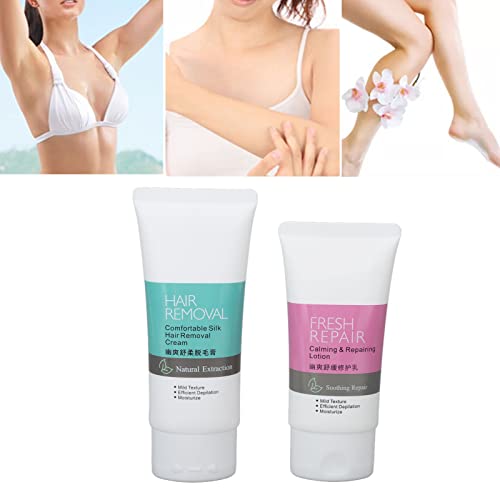 Creme depilatório para o corpo, creme depilatório sensível para diminuir os poros, efeito calmante e