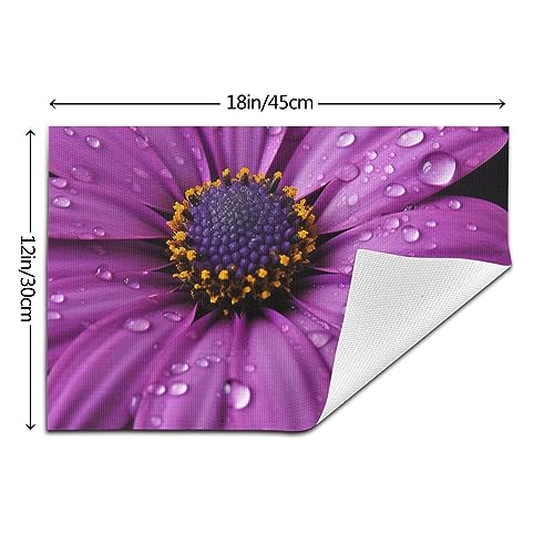 Set de table cuisine lavable durable résistant chaleur marguerite violet