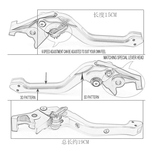 Levier de frein Pulsar 200RS embrayage CNC réglable contre jeu moto