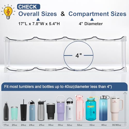 image for LANDNEOO 4 Tier Stackable Water Bottle Organizer Holder for Cabinet - 