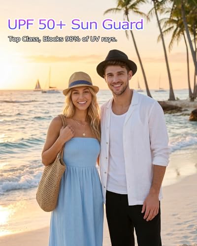 زدليو قبعة فيدورا من القش مقاس 2XL XL L، قبعة كوبية كبيرة الرأس بحافة قصيرة، قبعة صيفية تريلبي قابلة للتعبئة للسفر على الشاطئ، كاكي كوبي، مقاس XL-XXL