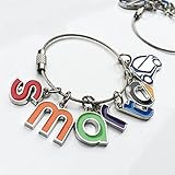 WITTSY para Benz para Smart 451 Fortwo para Smart 453 Forfour Aleación De Zinc Llavero Colgante De Coche Decoración Llavero Accesorios De Anillo Accesorios