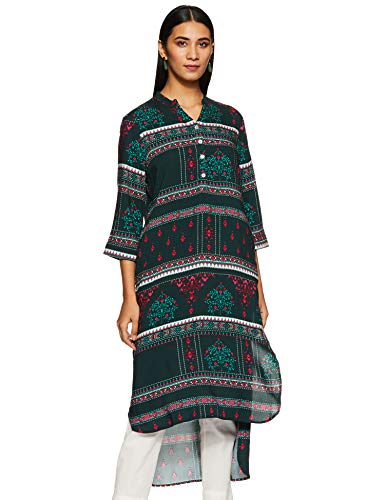 Image of Amazon Brand - Tavasya Women's Rayon Solid Regular Kurti