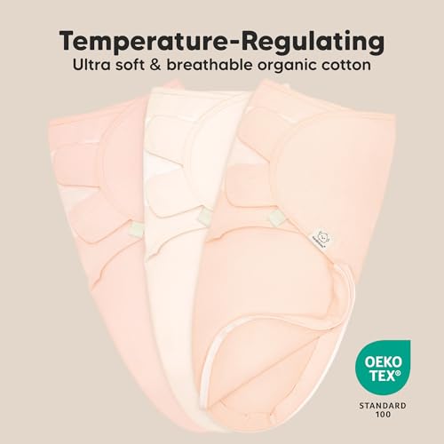 Image of Baby Swaddle Sleep Sacks with Zipper - 3-Pack Swaddles for Newborns 3-6 Months, Infant, Baby Girls, Boys, Soft & Durable Newborn Sleep Sack, Easy Diaper Change Swaddling Blanket (Angelic, L)