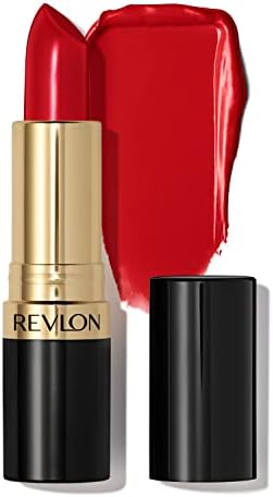 Revlon Super Lustrous Lipstick, High Impact Lipcolor with Moisturizing Creamy Formula, Infused with Vitamin E and Avocado Oil in Reds & Corals, Super Red (775) 0.15 oz
