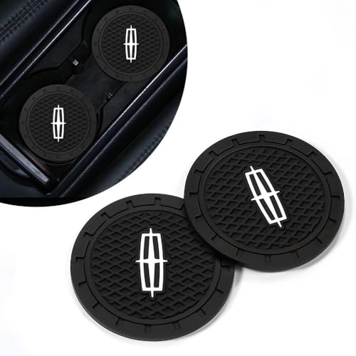 2PCS Car Cup Holder Coasters Non-Slip Car Coasters for Lincoln MKC Nautilus Aviator Navigator MKZ Continental Drink Holder Compatible with Vehicle Inner Accessories for Cup Insert Mat Silicone