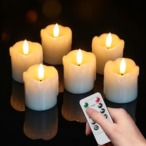 Image of White Flameless Votive Candles Battery Operated with Remote Timer
