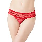 b.tempt'd by Wacoal Women's Lace Kiss Thong Panty, Crimson Red, X-Large
