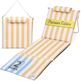 SunCarrier Strandmatte klappbar mit Dicker Polsterung –strandliege klappbar leicht für Strand, See & Garten – Bequeme Liegefläche, stabil & langlebig (Sonnengelb)