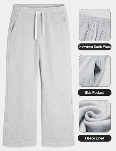 Image of HeSaYep Men's Baggy Sweatpants Cotton Fleece Wide Leg Sweat Pants