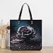 LDGSUPH Purple Rose2 Tote Bag PU Leather Hobo Bags Large Grocery Bags Lightweight Fashion Handbag Large Shoulder Bag