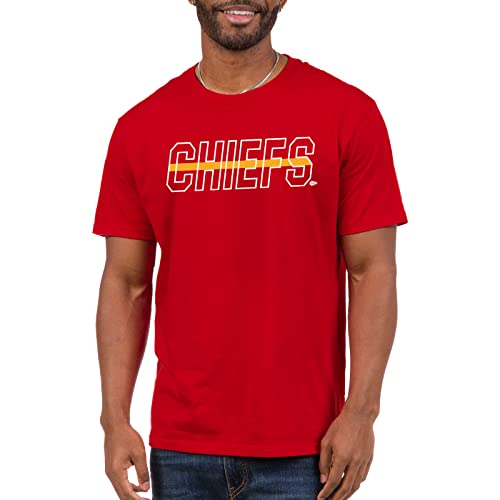 Junk Food Clothing x NFL - Kansas City Chiefs - Championship Drive - Unisex Adult Short Sleeve Fan T-Shirt for Men and Women - Size Large