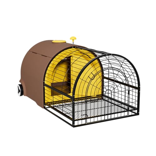 DIYOKAI Casa de gaiola de coelho de plástico para animais de estimação pequena com piso de rede de a