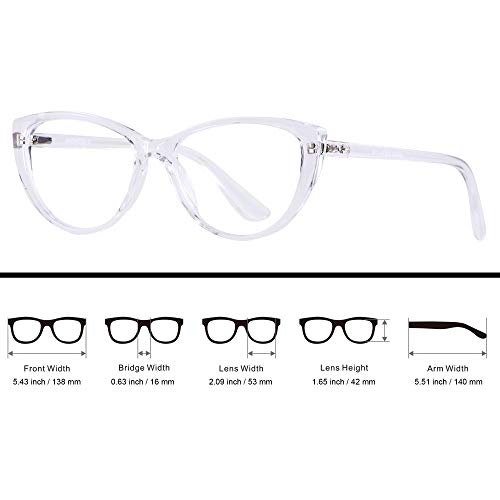 Image of ANDWOOD Blue Light Blocking Glasses Women Bluelight Blocker Computer Cateye Clear Cat Eye Eyeglasses Frame AR003