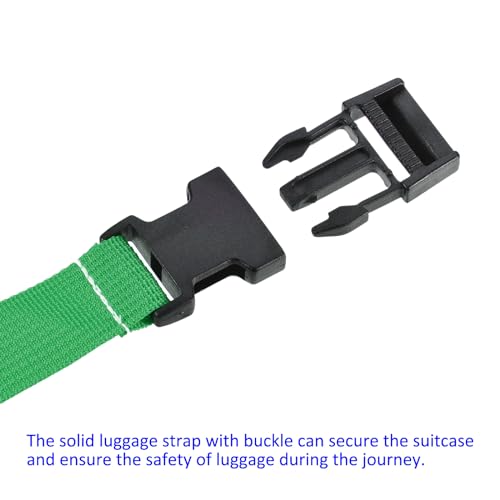 Image of M METERXITY 1 Pack Luggage Straps- Travel Baggage Accessory Adjustable Suitcase Belt with Quick Release Buckle, Apply to Travel (1.5 Meters, Green)