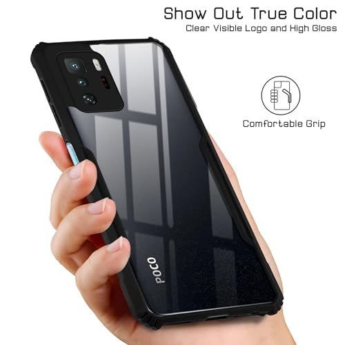 Image of Jkobi Back Cover Case for Xiaomi Poco X3 GT (Shockproof with Polycarbonate Clear Panel | Professional Black)