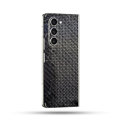 Image of MightySkins Carbon Fiber Skin Compatible With Samsung Galaxy Z Fold 5 Full Wrap - Ripped | Protective, Durable Textured Carbon Fiber Finish | Easy To Apply, Remove, and Change Styles | Made in the USA