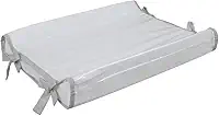 Trocador Americano Para Comoda Bebe Fralda Impermeável Anatomico com Abas Portátil Com Zíper Branco Com Cinza (60cm x 40cm)