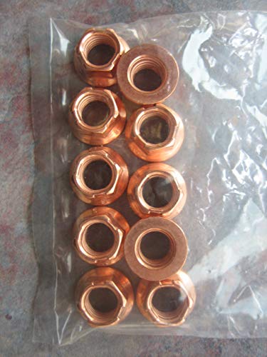 10X Kraftwerkturbo 10Mm Wrench Size M8X1.25 Copper Exhaust Manifold Nut #TOP2