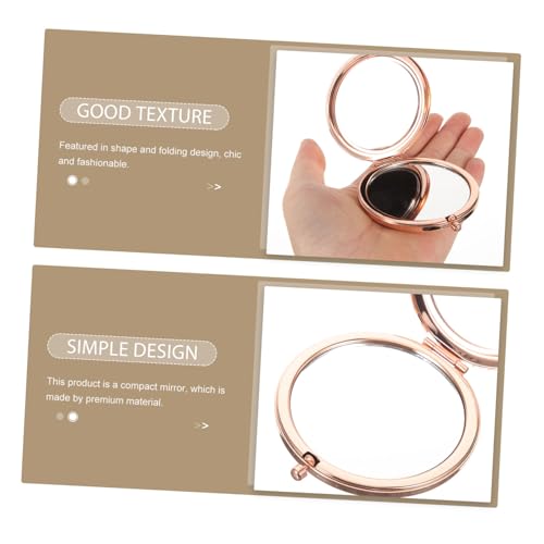 Espejo compacto redondo plegable para maquillaje 2 pcs miniatura 2