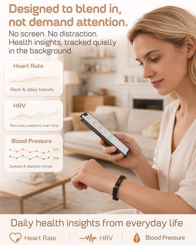 FITVII Screenless Fitness Tracker for Women Men, Health and Fitness Wearable with 24/7 Heart Rate, Blood Pressure and HRV Sleep Monitor, Subscription Free Activity Tracker for Android & iPhone - Image 4