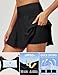 IUGA Swim Skirts for Women Tummy Control Swim Skorts for Woman High Waisted Bathing Suit Bottoms with Boxer Liner & Pockets Black