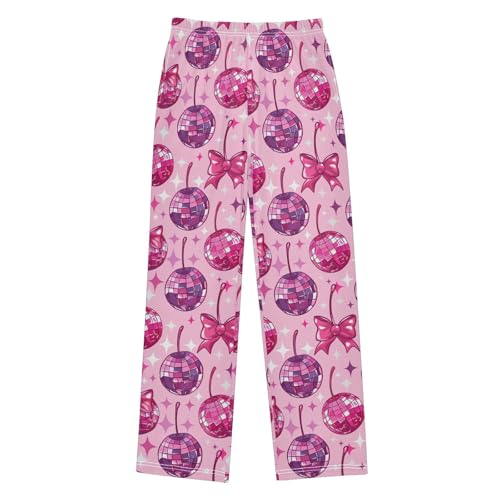 Pajama Bottoms, Mirror Ball with Bow Sleeping Pant Lounge Wear Pajamas Long Pants Sleepwear Pjs