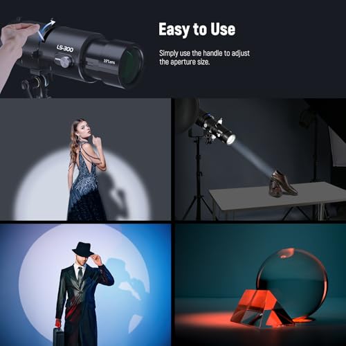 Obturateur à diaphragme réglable 5-60mm pour éclairage continu de studio LED