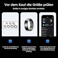BANLVS Smart Watch Ring für Herren Damen, Fitness Ring mit 24/7 Herzfrequenz HRV, SpO2 Schlaf Temp, 176 Sportmodi, IP68 Wasserdicht Smartring, APP kein ABO, für Android und iOS (Schwarz, 67.8mm (12)) – Ansicht 2