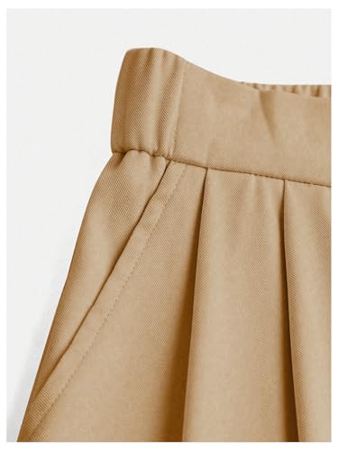 Image of SweatyRocks Girl's Elastic High Waist Wide Leg Pants Loose Long Trousers | Girls Dress Pants,Flowy Uniform Pants,Elegant Front /Back Darts,Preppy Clothes Size 8-12 Years