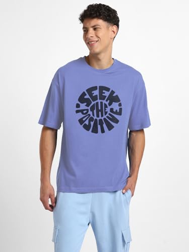 Image of Nobero Men's Oversized Graphic T-Shirt for Men | Soft Cotton | Drop Shoulder Relaxed Fit | Printed Casual Tshirt for Men
