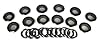 12pc. Gun Metal 1-inch (outside diameter) Screened Grommets with Washers #1